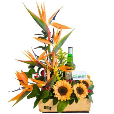 Arreglo con girasoles
