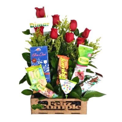 ancheta con rosas rojas