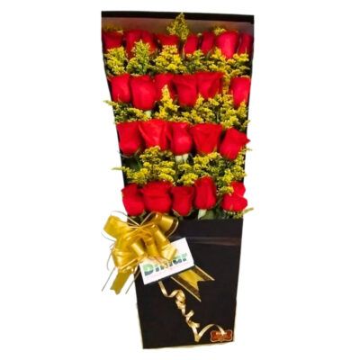 caja rosas rojas
