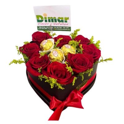 caja rosas rojas