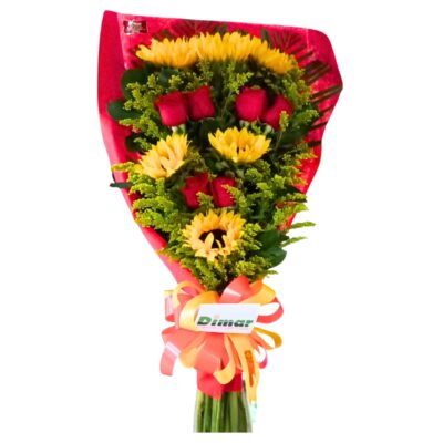 BOUQUET DE GIRASOLES Y ROSAS (CB802 $85.000)
