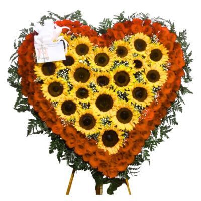 corona corazon funebre