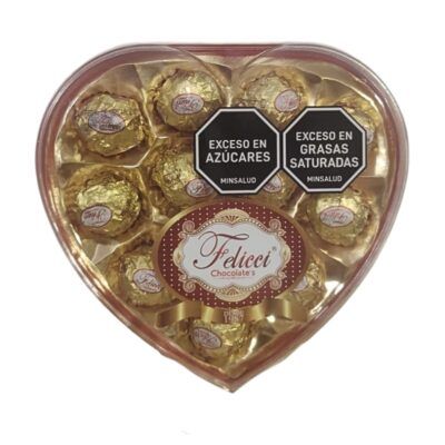 CORAZON CON 12 BOMBONES DE CHOC. (CH17 $33.000)