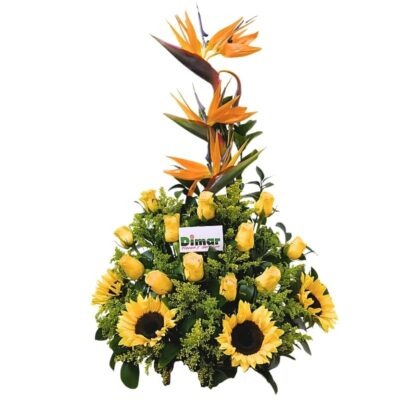 Arreglo con girasoles