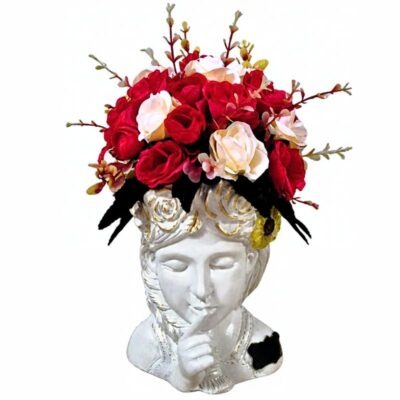 Cabeza con flores