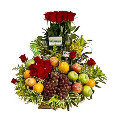 Arreglo floral con frutas