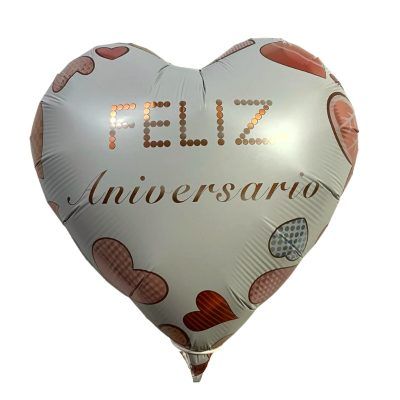 Globo en forma de corazón "Feliz aniversario"