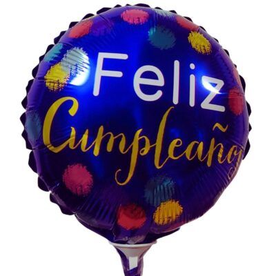 Globo azul feliz cumpleaños