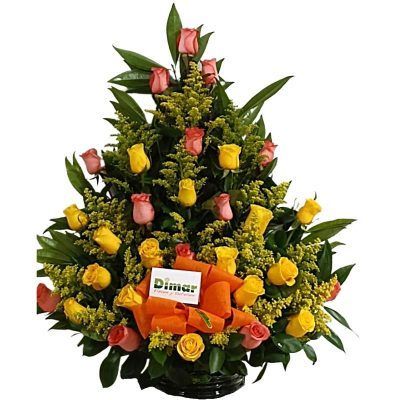 ARREGLO CON ROSAS SURTIDAS (NI1602 $160.000)