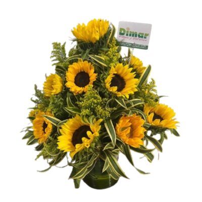 Arreglo con girasoles