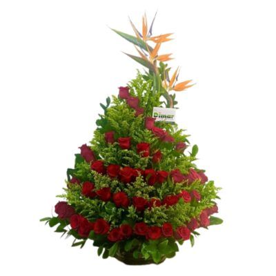 DISEÑO CON 50 ROSAS ROJAS (NI2403 $240.000)