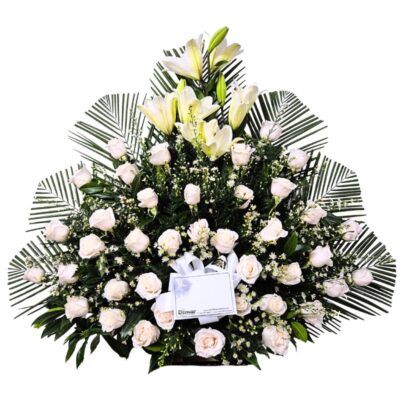 Arreglo rosas blancas