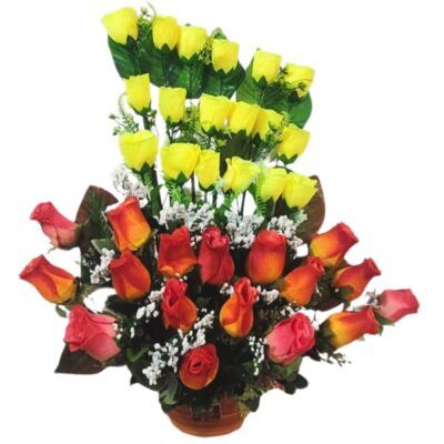 Arreglo flores bicolor