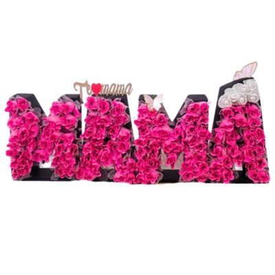 Letrero con flores
