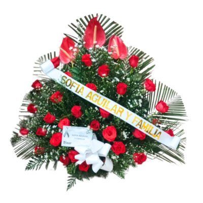 ramo funebre rojo