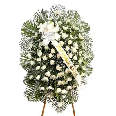 PEDESTAL CHIROSAS Y ROSAS BLANCAS (RF2304 $230.000)